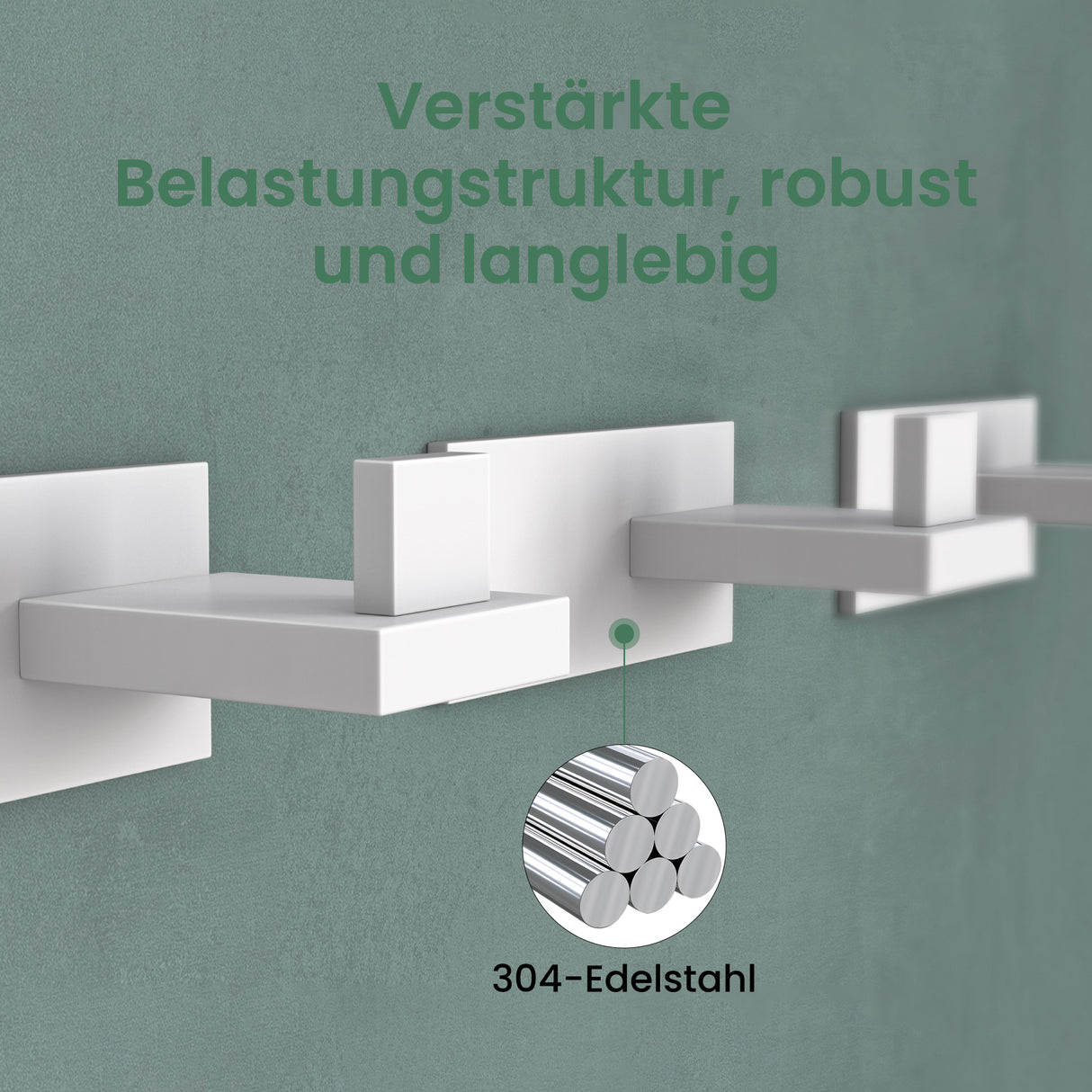 glasvilla Kleiderhaken Wandgarderobe Wandhaken aus Edelstahl Garderobenleiste Garderobenhaken Stalo-06+Stalo-07
