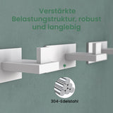 glasvilla Kleiderhaken Wandgarderobe Wandhaken aus Edelstahl Garderobenleiste Garderobenhaken Stalo-06+Stalo-07