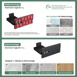 glasvilla Kleiderhaken Wandgarderobe Wandhaken aus Edelstahl Garderobenleiste Garderobenhaken Stalo-06+Stalo-07