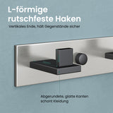 glasvilla Kleiderhaken Wandgarderobe Wandhaken aus Edelstahl Garderobenleiste Garderobenhaken Stalo-06+Stalo-07