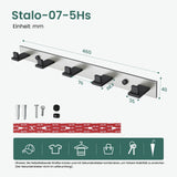 glasvilla Kleiderhaken Wandgarderobe Wandhaken aus Edelstahl Garderobenleiste Garderobenhaken Stalo-06+Stalo-07