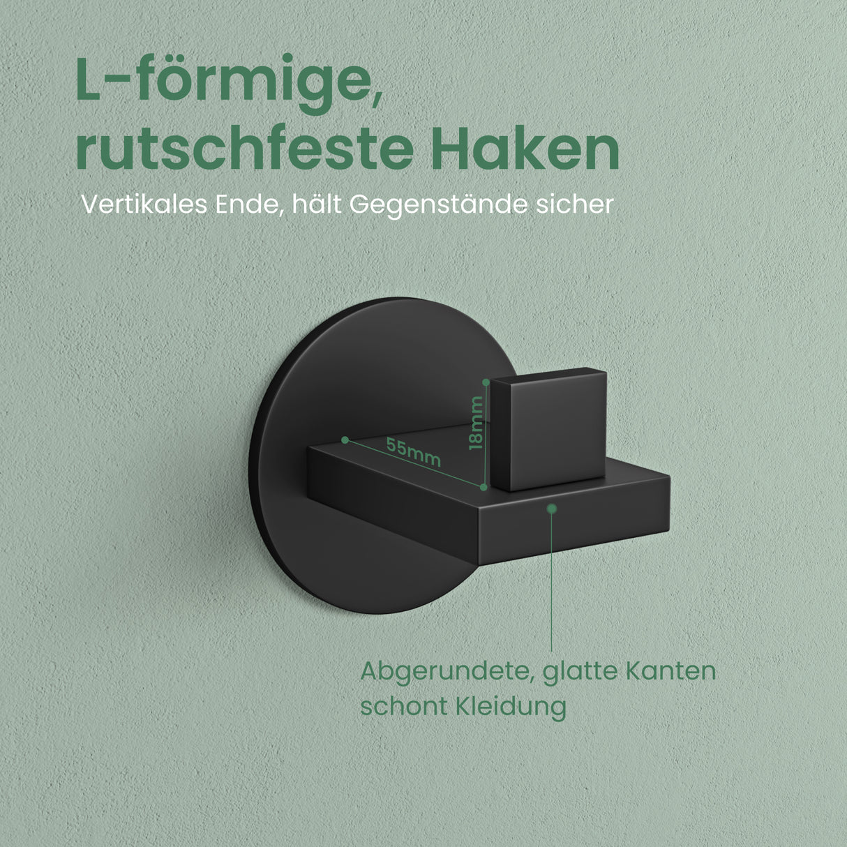 glasvilla Kleiderhaken Wandgarderobe Wandhaken aus Edelstahl Garderobenleiste Garderobenhaken Stalo-08+Stalo-09