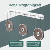 glasvilla Kleiderhaken Wandgarderobe Wandhaken aus Edelstahl Garderobenleiste Garderobenhaken Stalo-08+Stalo-09