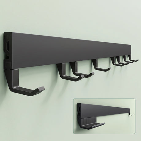 glasvilla Garderobenleiste mit verstellbaren Haken, Kleiderhaken aus Aluminium, Wandgarderobe Garderobenhaken Stalo-10
