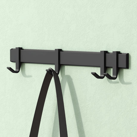 glasvilla Kleiderhaken zum Bohren oder Kleben, Garderobenleiste aus Aluminium, Garderobenhaken Wandhaken Stalo-12