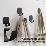 glasvilla Kleiderhaken 4 Stück, Garderobenhaken ohne bohren aus Aluminiumlegierung, Wandhaken  Stalo-15