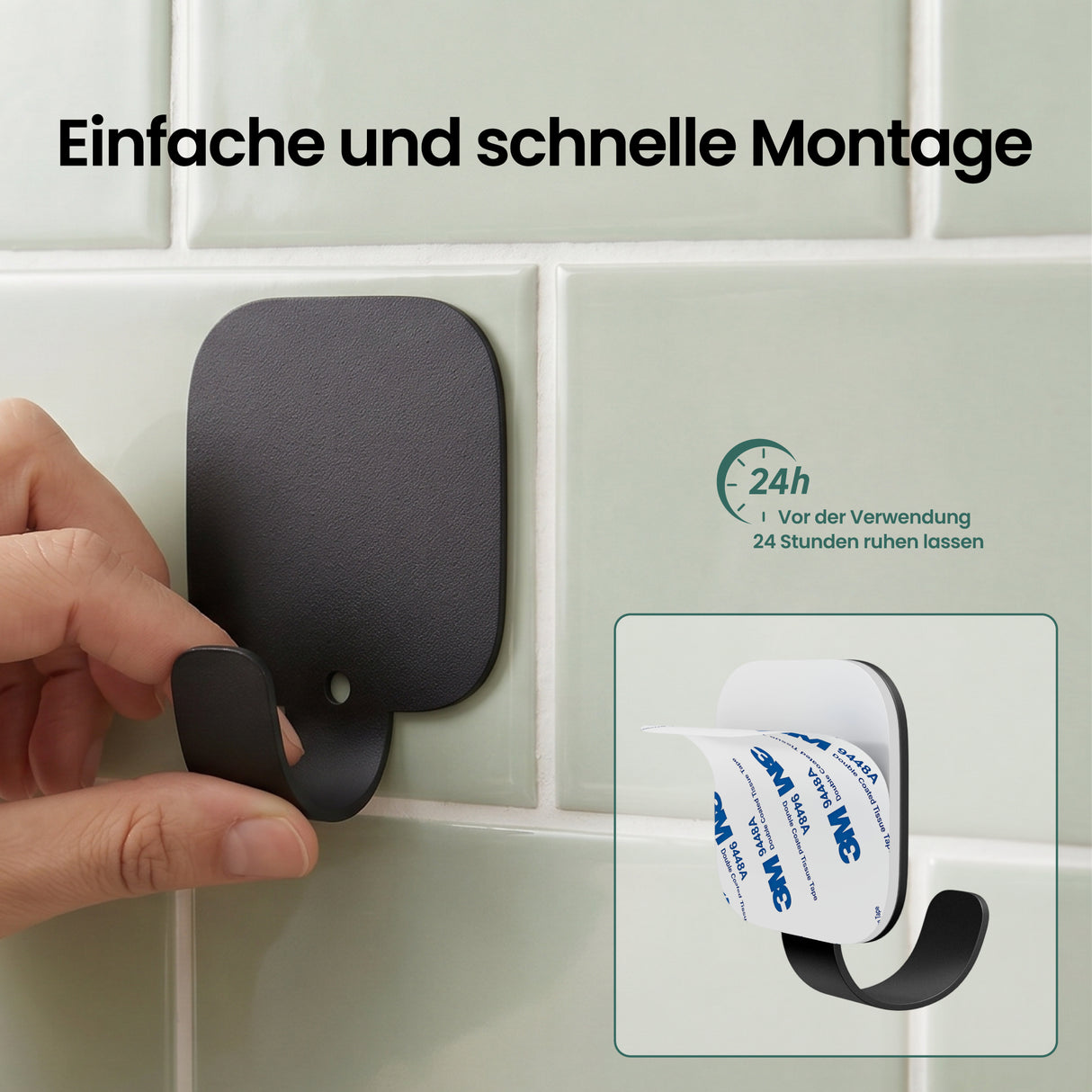 glasvilla Kleiderhaken 4 Stück, Garderobenhaken ohne bohren aus Aluminiumlegierung, Wandhaken  Stalo-15