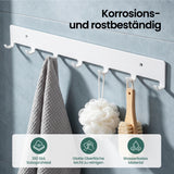 glasvilla Kleiderhaken Garderobenhaken zum Bohren oder Kleben, Wandhaken mit 7 Haken, Garderobenleiste Wandgarderobe  Stalo-17