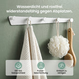 glasvilla Garderobenhaken zum Bohren oder Kleben, Kleiderhaken aus Aluminiumlegierung, Garderobenleiste mit 5 Haken, Hakenleiste  Stalo-18