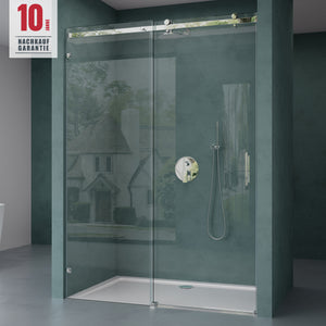 glasvilla Box Doccia per Nicchia in Vetro Trasparente 8mm Box Doccia con Porta Scorrevole in Vetro di Sicurezza ESG con Rivestimento Nano Teramo04-2