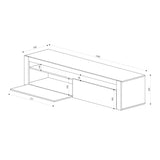 glasvilla Fernsehschrank TV Schrank Lowboard Hängeschrank 2 Türen mit Soft-Close Fernsehtisch für Wohnzimmer BTH: 160x40x46 cm Fernsehschrank01