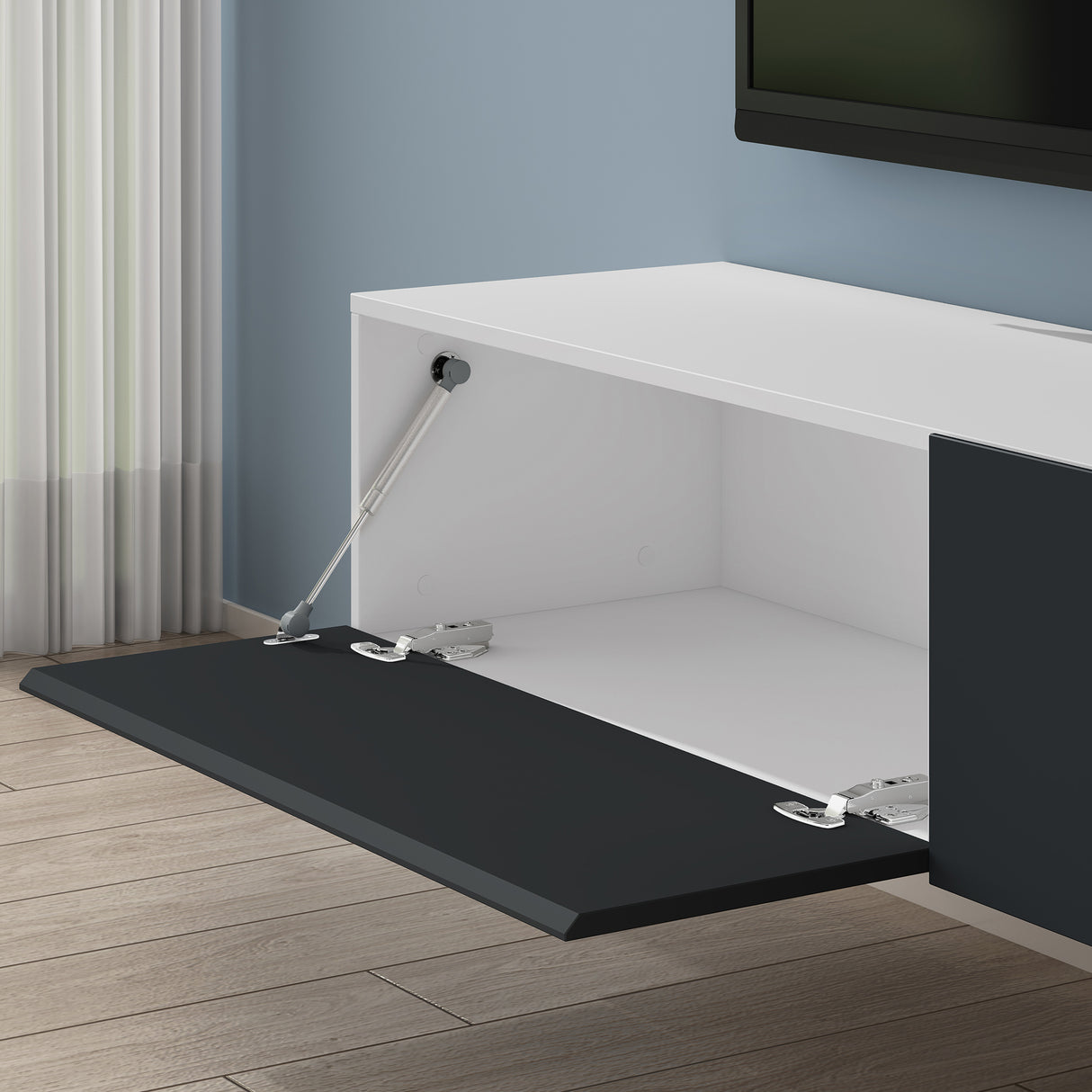 glasvilla Fernsehtisch Fernsehschrank TV Schrank Verdeckter Griff mit Soft-Close Lowboard Hängeschrank für Wohnzimmer Fernsehschrank02