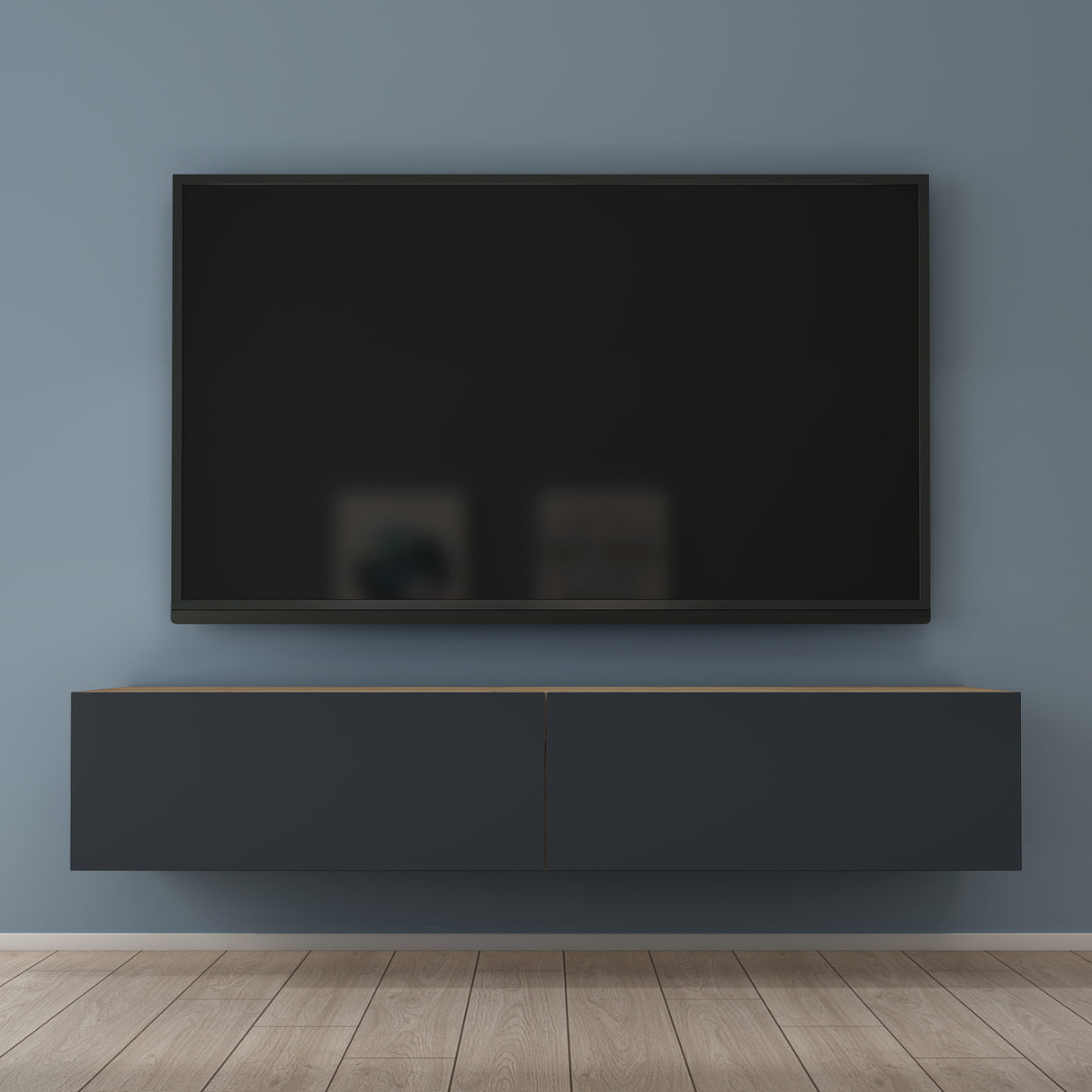 Glasvilla Design – Mueble TV suspendido con cierre suave y tirador oculto (Fernsehschrank02)