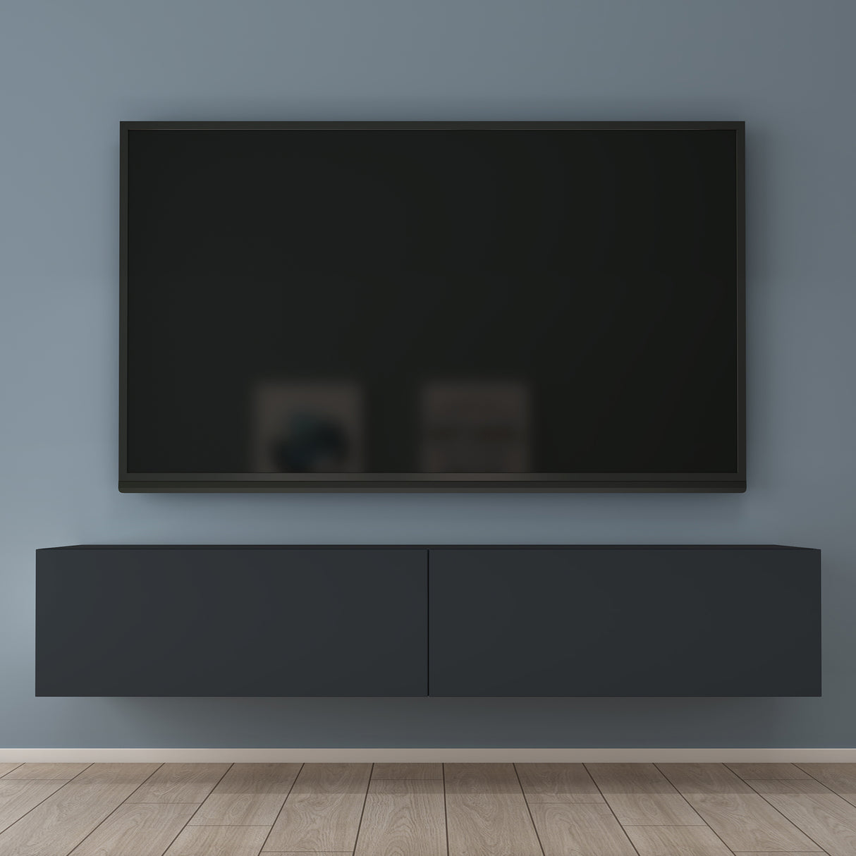 Glasvilla Design – Mueble TV suspendido con cierre suave y tirador oculto (Fernsehschrank02)