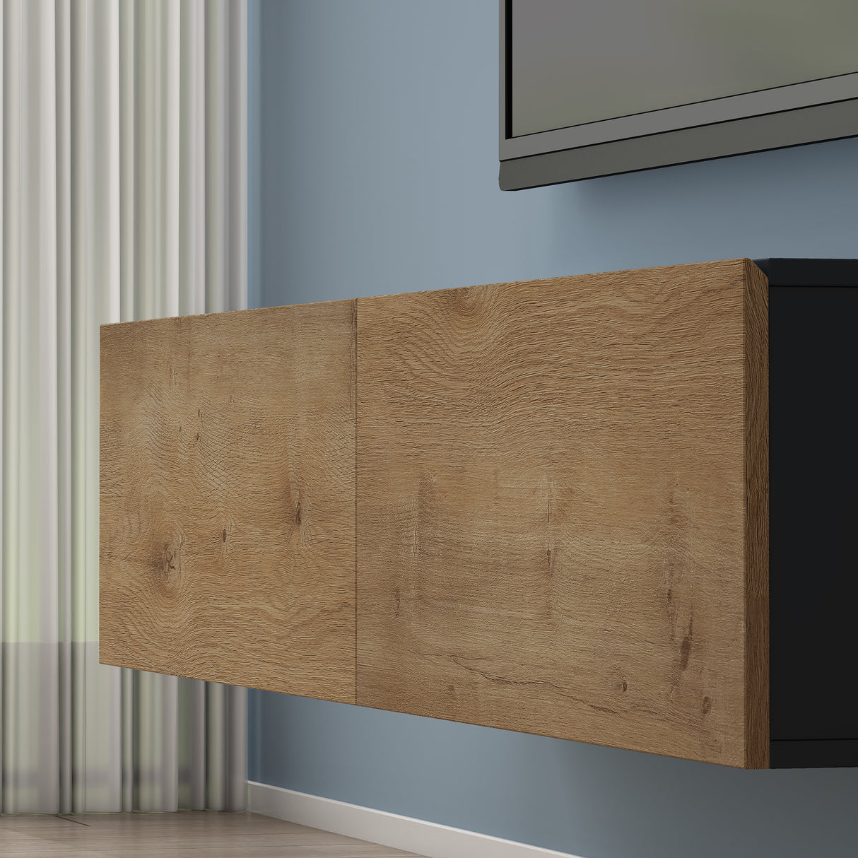 glasvilla Fernsehtisch Fernsehschrank TV Schrank Verdeckter Griff mit Soft-Close Lowboard Hängeschrank für Wohnzimmer Fernsehschrank02