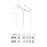 glasvilla Glasschiebetür komplettset Amalfi H: 2050mm, Griffart: Stangengriff, inkl. Softclose-Automatik, 8mm ESG-Sicherheitsglas