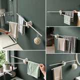 glasvilla Handtuchhalter ohne Bohren, 360° schwenkbar,  Wand-Handtuchhalter aus Aluminium, 60,7 cm, selbstklebend oder zum Bohren, verstellbar, für Hand- & Badetücher, Tavrin-08