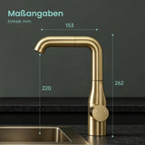glasvilla Wasserhahn Küche Küchenarmatur mit Brause Ausziehbar, Küchenwasserhahn 360°Schwenkbar, Mischbatterie Spültischarmatur aus Edelstahl Turnix-04