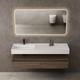 glasvilla Badmöbelset Waschtisch mit Unterschrank 150x48x25cm mit Soft-Close Schubladen inkl. Mineralguss-Waschbecken UP