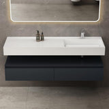 glasvilla Badmöbelset Waschtisch mit Unterschrank 150x48x25cm mit Soft-Close Schubladen inkl. Mineralguss-Waschbecken UP