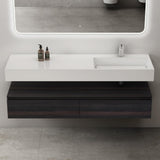 glasvilla Badmöbelset Waschtisch mit Unterschrank 150x48x25cm mit Soft-Close Schubladen inkl. Mineralguss-Waschbecken UP