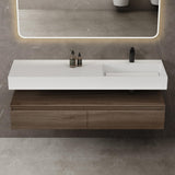 glasvilla Badmöbelset Waschtisch mit Unterschrank 150x48x25cm mit Soft-Close Schubladen inkl. Mineralguss-Waschbecken UP