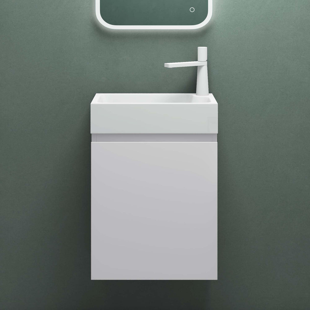 glasvilla Badmöbelset Badezimmermöbel bestehend aus Waschbecken Weiß und Waschbeckenunterschrank BTH: 46x26x63cm Pisa02