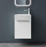 glasvilla Badmöbelset Kleiner Waschbeckenunterschrank 46 cm Unterschrank mit Weiß Waschschbecken aus Mineralguss für Gäste-WC Pisa