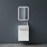 glasvilla Badmöbelset Kleiner Waschbeckenunterschrank 46 cm Unterschrank mit Weiß Waschschbecken aus Mineralguss für Gäste-WC Pisa