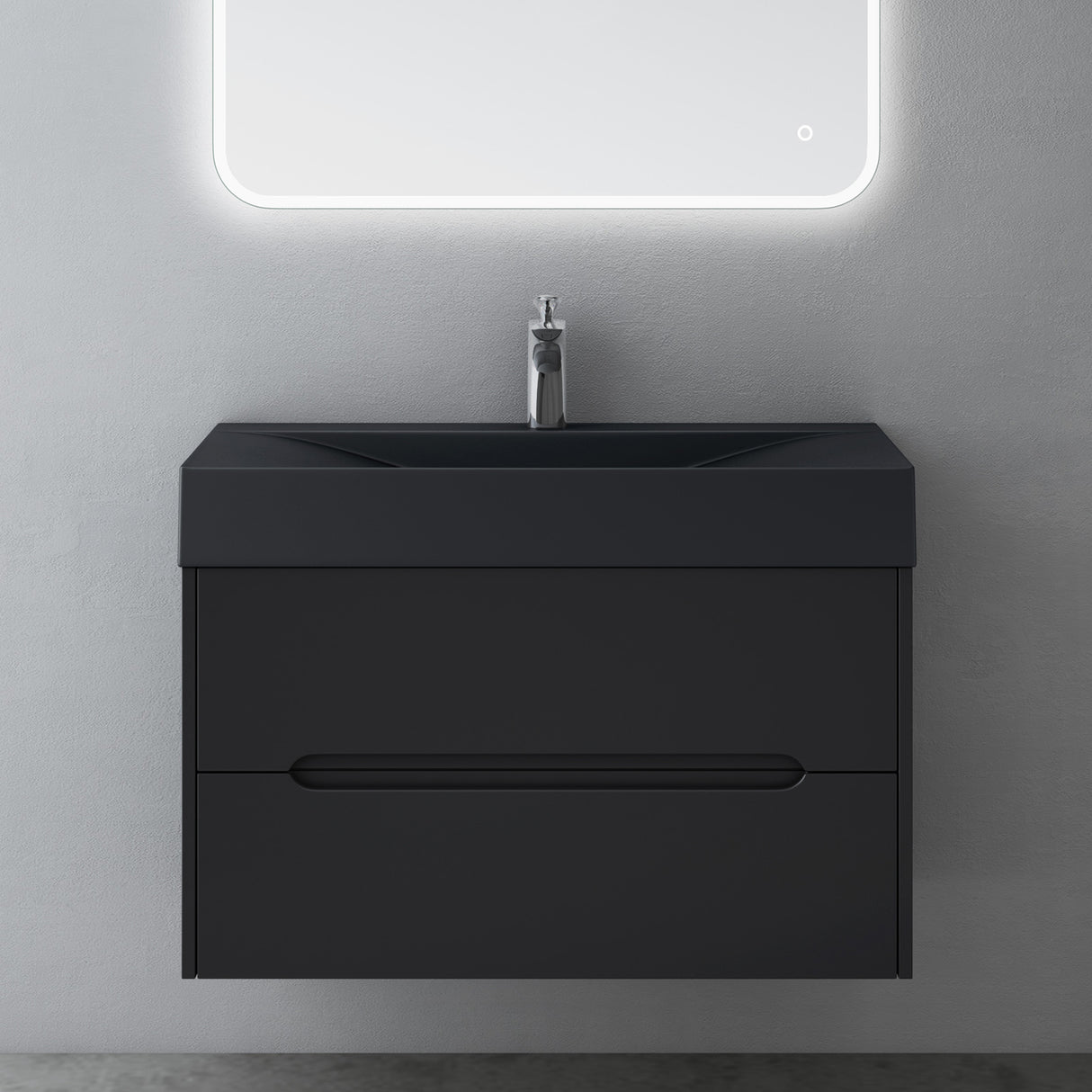 glasvilla Badmöbel-Set  Badezimmermöbel Waschbeckenunterschrank mit Softclose Schubladen inkl. Mineralguss Waschbecken Yoga