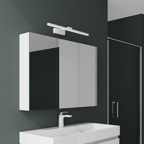 Armoire de toilette Glasvilla avec miroir et lampe intégrée, meuble de salle de bain, éclairage miroir, lampe de salle de bain LED rotative à 180°, d'une beauté rayonnante
