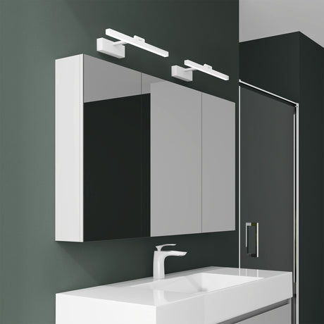Armoire de toilette Glasvilla avec miroir et lampe intégrée, meuble de salle de bain, éclairage miroir, lampe de salle de bain LED rotative à 180°, d'une beauté rayonnante
