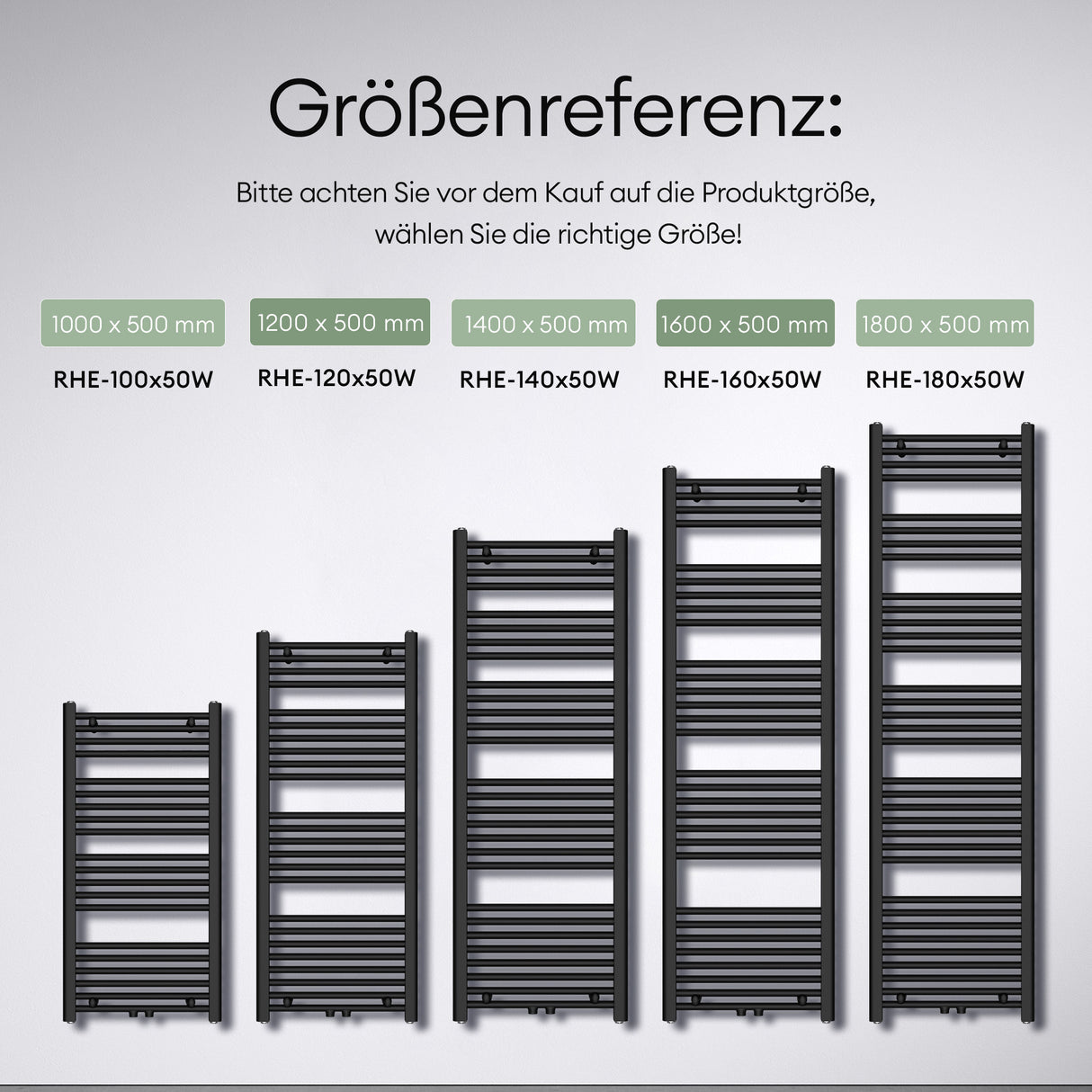 glasvilla Badheizkörper Elektrisch Handtuchwärmer für Strom, Seitenanschluss, Röhrenheizkörper Badheizung RHE mit Heizstab 02