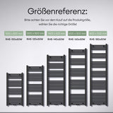 glasvilla Badheizkörper Elektrisch Handtuchwärmer für Strom, Seitenanschluss, Röhrenheizkörper Badheizung RHE mit Heizstab 02