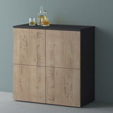 glasvilla Möbel Kommode Aufbewahrungsschrank mit 4 Türen Sideboard Schrank Mehrzweckschrank Schrank04