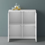 glasvilla Möbel Kommode Aufbewahrungsschrank mit 4 Türen Sideboard Schrank Mehrzweckschrank Schrank04