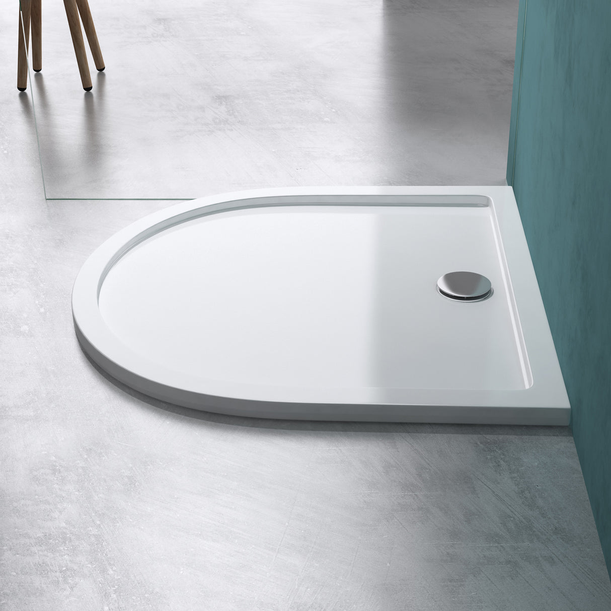 glasvilla Duschtasse Duschwanne aus Acryl Form: Halbkreis Faro4