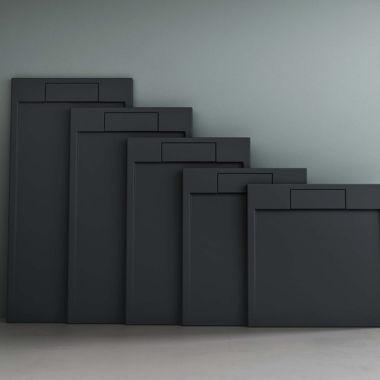 glasvilla Duschwanne Duschtasse aus Mineralguss Rechteckig 70-160cm Mineralgusswanne Geoma04