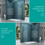 glasvilla Duschwand für Dusche Duschabtrennung mit 2 festen Seitenelementen 8mm ESG-Sicherheitsglas Walk-In Dusche Klarglas NANO-Versiegelung Bremen01K/MS-T