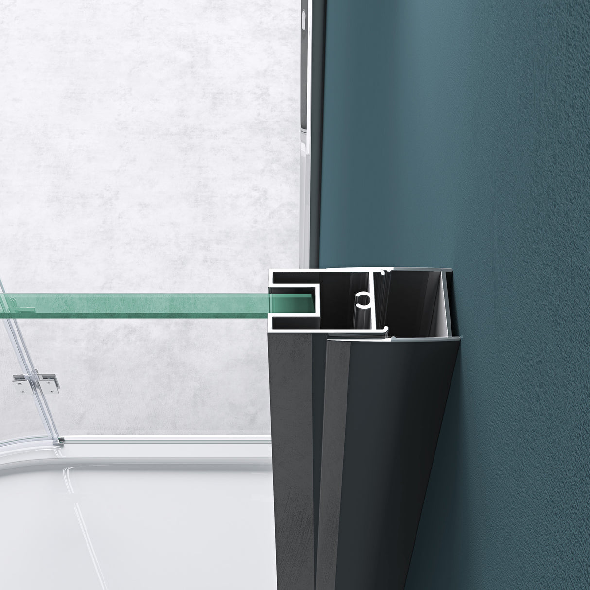 glasvilla Duschkabine U Form Dusche halbkreis 6mm ESG-Sicherheitsglas mit Easy-Clean Nano-Beschichtung Ravenna03