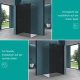 glasvilla Duschwand für Dusche Duschabtrennung Walk-In Dusche ESG-Sicherheitsglas 8mm NANO Glas BRAM1 & Bram3 Bremen1VG