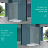glasvilla Duschwand für Dusche Duschabtrennung Walk-In Dusche ESG-Sicherheitsglas 8mm NANO Glas BRAM1 & BRAM3 Bremen1VS