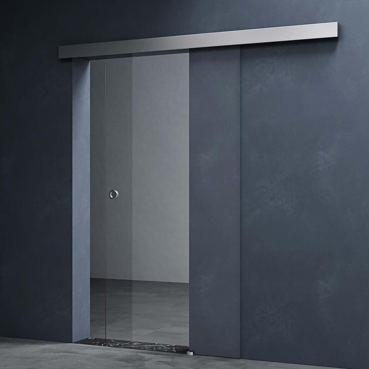 glasvilla Glasschiebetür komplettset Amalfi H: 2050mm, Griffart: Muschelgriff, inkl. Softclose-Automatik, 8mm ESG-Sicherheitsglas