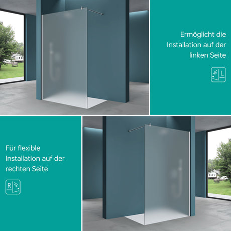 glasvilla Duschwand für Dusche Duschabtrennung Walk-In Dusche ESG-Sicherheitsglas 8mm NANO Glas BRAM1 & BRAM3 Bremen1VS