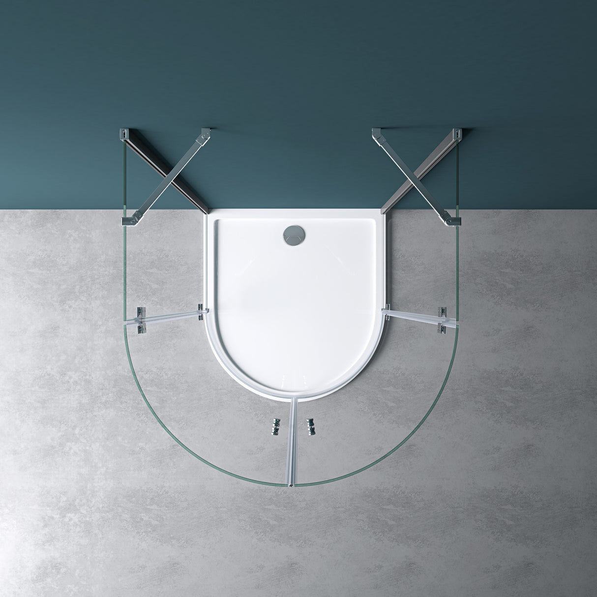 glasvilla Duschkabine U Form Dusche halbkreis 6mm ESG-Sicherheitsglas mit Easy-Clean Nano-Beschichtung Ravenna03