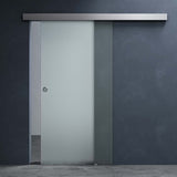 glasvilla Glasschiebetür komplettset Amalfi H: 2050mm, Griffart: Muschelgriff, inkl. Softclose-Automatik, 8mm ESG-Sicherheitsglas