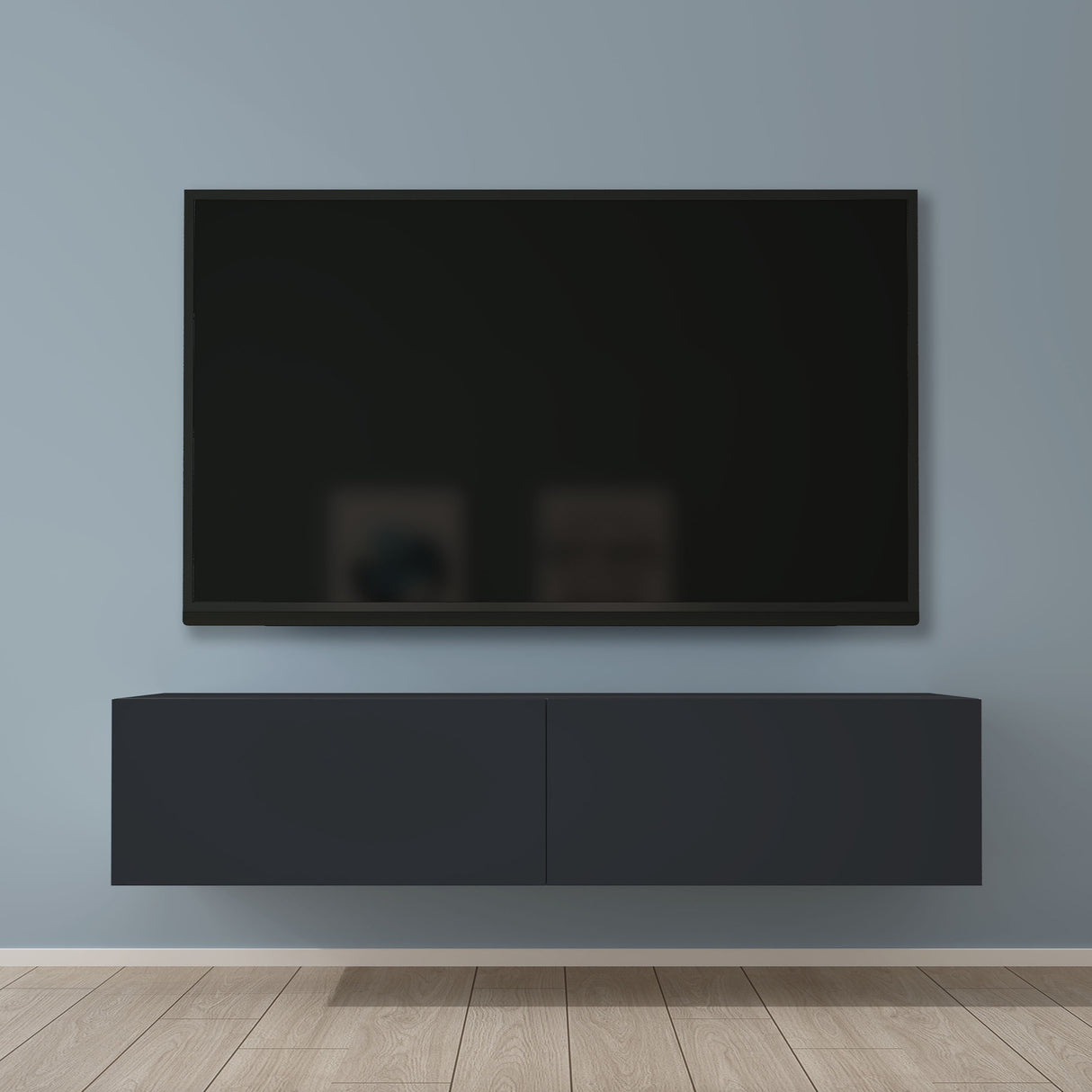 Glasvilla Design – Mueble TV suspendido con cierre suave y tirador oculto (Fernsehschrank02)