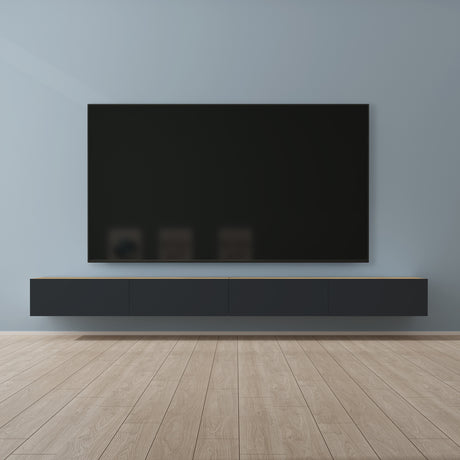 Glasvilla Design – Mueble TV suspendido con cierre suave y tirador oculto (Fernsehschrank02)
