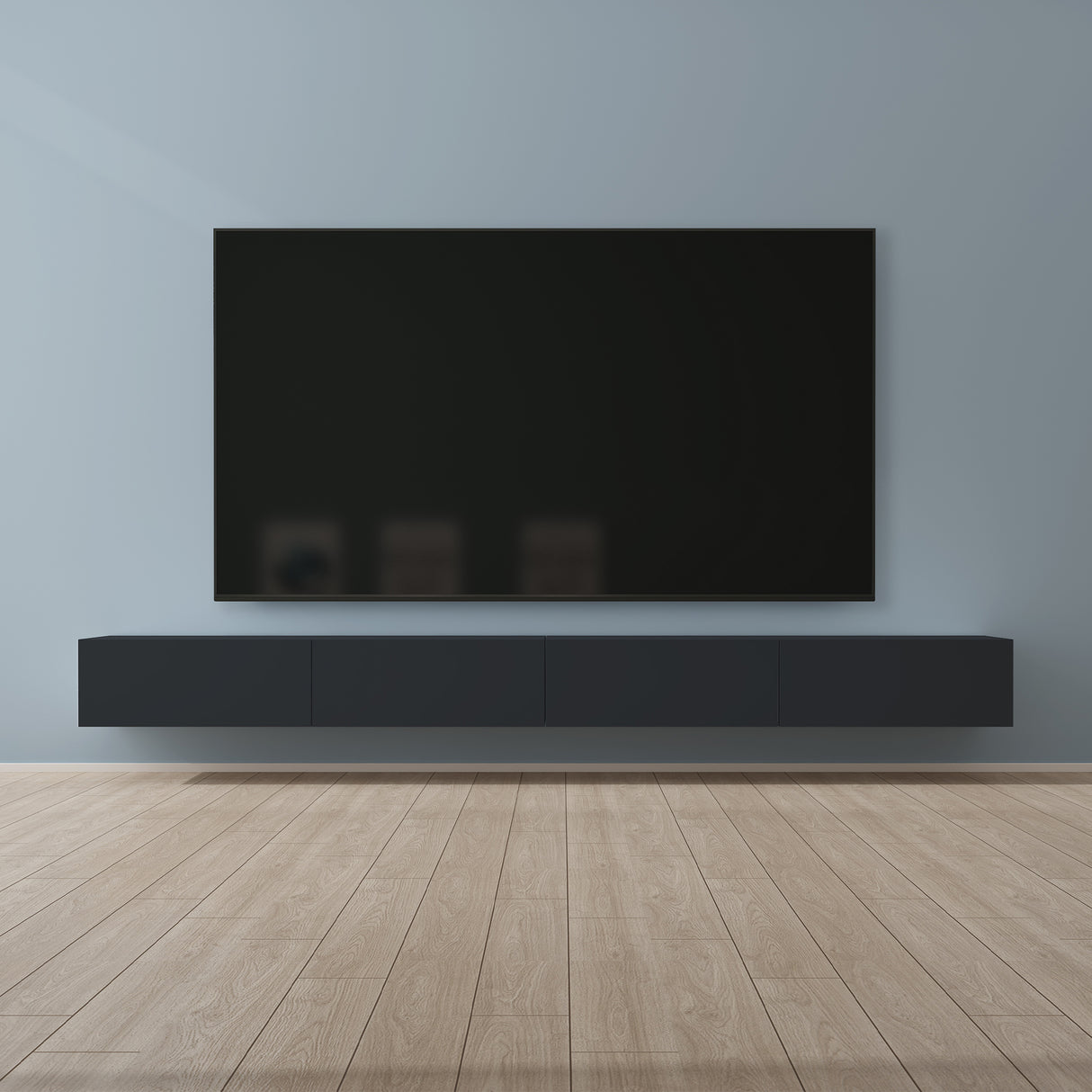 Glasvilla Design – Mueble TV suspendido con cierre suave y tirador oculto (Fernsehschrank02)