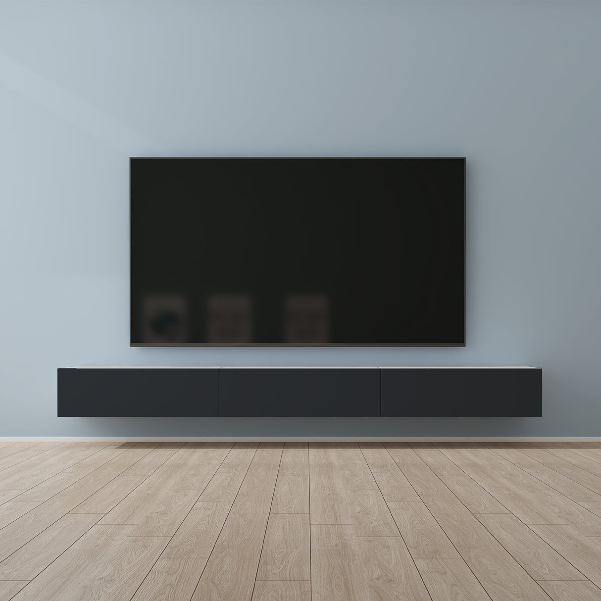 Glasvilla Design – Mueble TV suspendido con cierre suave y tirador oculto (Fernsehschrank02)